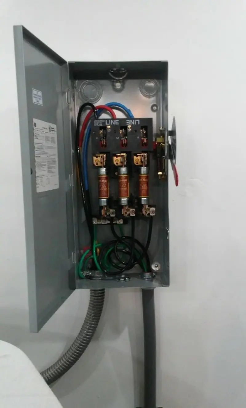 Three-phase disconnect switch installed for Electrical Wiring & Rewiring in Layton